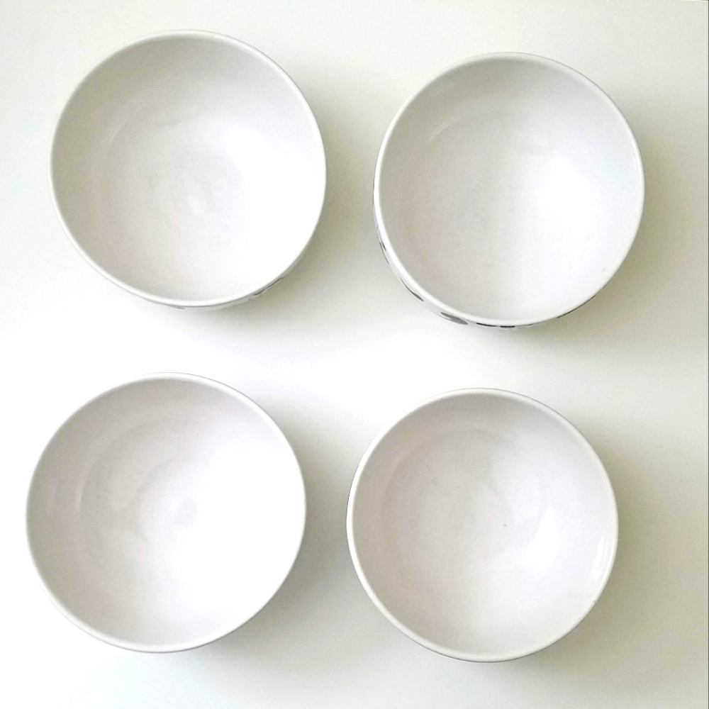 Set Of 4 Royal Norfolk white and black Soup/Cereal Bowls - Picture 6 of 6